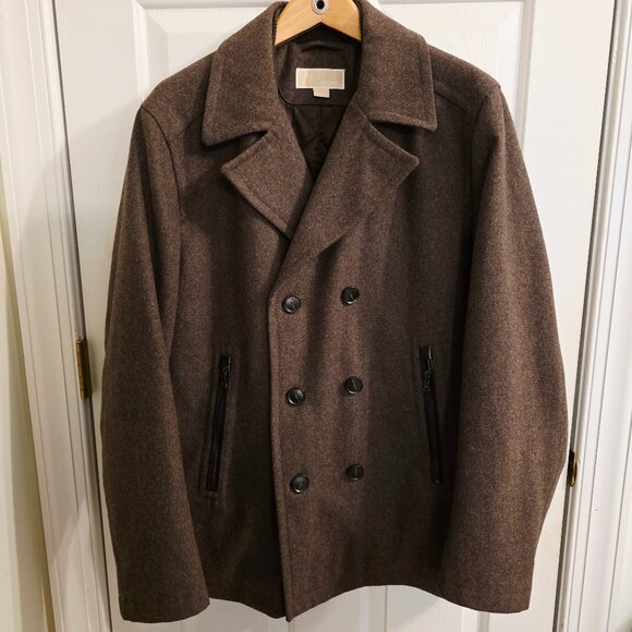 Michael Michael Kors Men’s Wool Blend Peacoat – Brown, Size L - Picture 1 of 9
